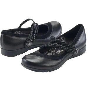 Aetrex Ada Braided Mary Jane Pebbled Leather Orthopedic Shoes‎ Academia Boho